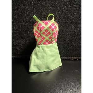 1997 Vtg Barbie Go In Style Fashion Lime Green Pink Dress Easy‎ On Back Straps